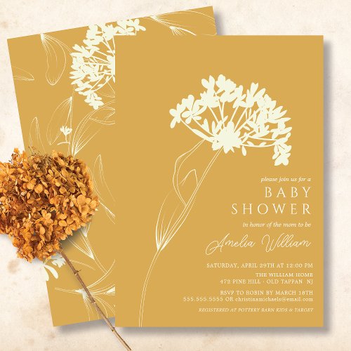 Modern Floral Baby Shower Invitation