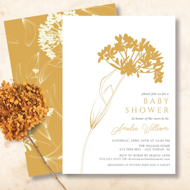 Modern Floral Baby Shower Invitation (Creator Uploaded)