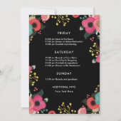 Modern Floral Bachelorette Weekend Invitation (Back)