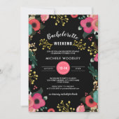 Modern Floral Bachelorette Weekend Invitation (Front)