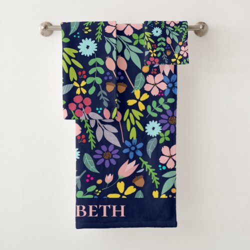 Modern Floral bath towel set
