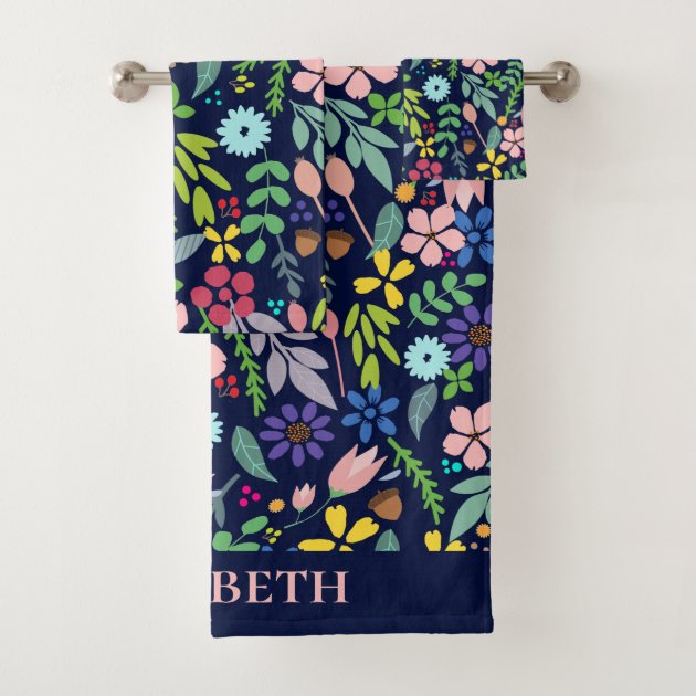 Modern Floral Bath Towel Set Zazzle   Modern Floral Bath Towel Set R14d96f44533c4a29915a461571820a9f Ezaga 630 