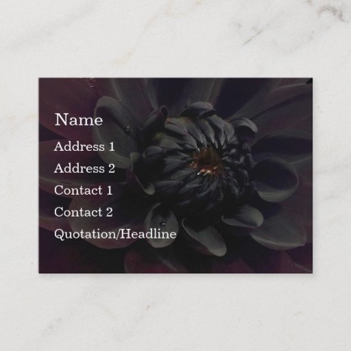 Customizable Black Dahlia Business Card Template