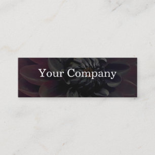 Modern Floral Black Dahlia Flower Mini Business Card