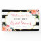 Modern Floral Black White Stripes Bridal Shower