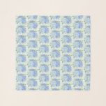 Modern Floral Blue Hydrangea Watercolor Pattern Scarf<br><div class="desc">This scarf features a modern watercolor floral pattern with blue hydrangea flowers and green leaf foliage.</div>