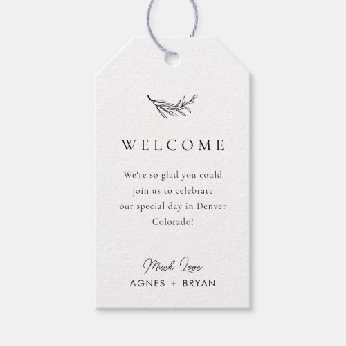 Modern Floral Blush Wedding Thank You Favor Tag