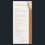 Modern Floral Bohemian Terracotta Wedding Menu<br><div class="desc">Modern Floral Bohemian Terracotta Wedding Menu. Scroll down and click on this collection to find matching items.</div>