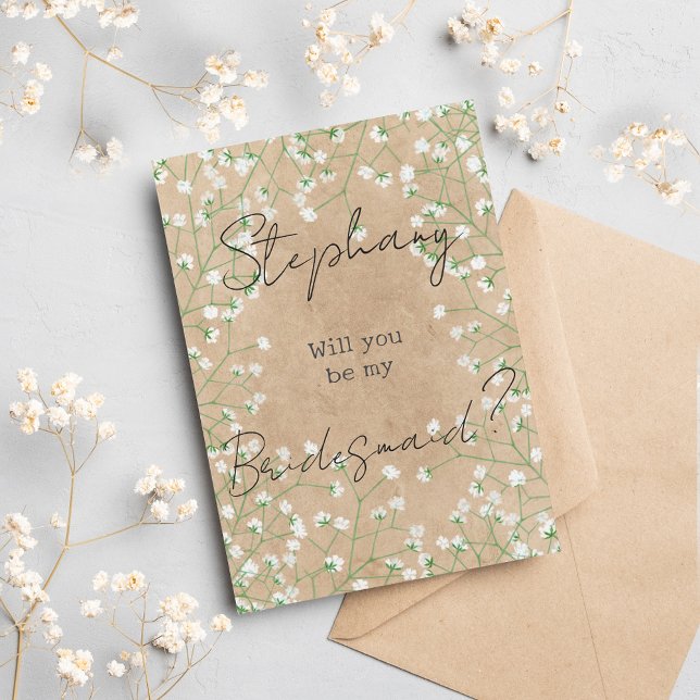  Modern Floral Boho Chic Will You Be My Bridesmaid Invitation (Creator Uploaded)