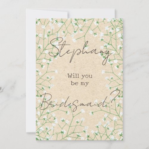  Modern Floral Boho Chic Will You Be My Bridesmaid Invitation