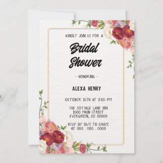 Modern floral boho invitation
