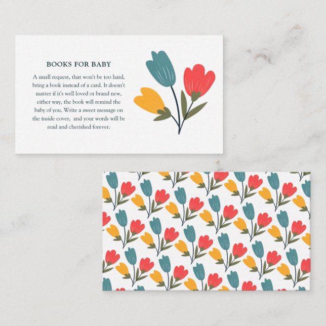 Modern Floral Books for Baby Enclosure Card (Front/Back)