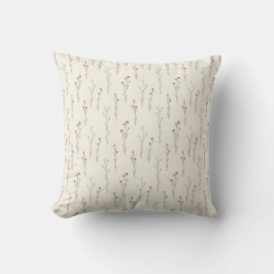 Modern Floral Botanical Simple Feminine Wildflower Throw Pillow