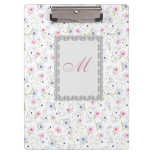 Modern Floral Botanical Watercolor Floral Pattern Clipboard