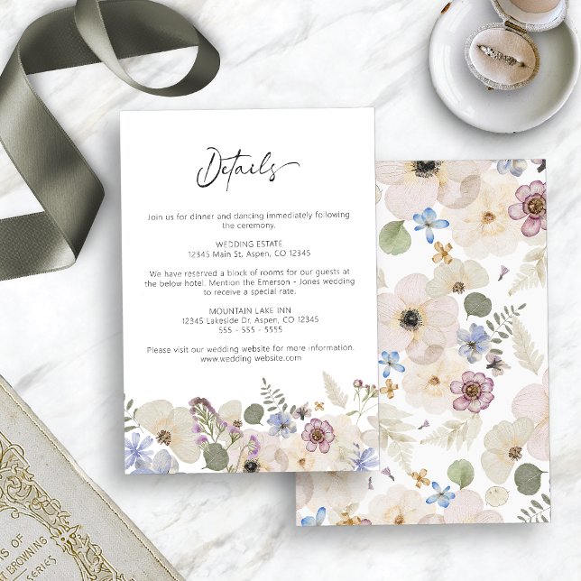 Modern Floral Botanical Wedding Enclosure Card (Modern Floral Botanical Watercolor Wedding Details Enclosure Card by Painted Paperie
)