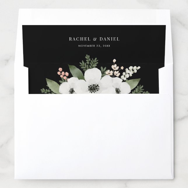 Modern Floral Botanical Wedding Envelope Liner (In Envelope)