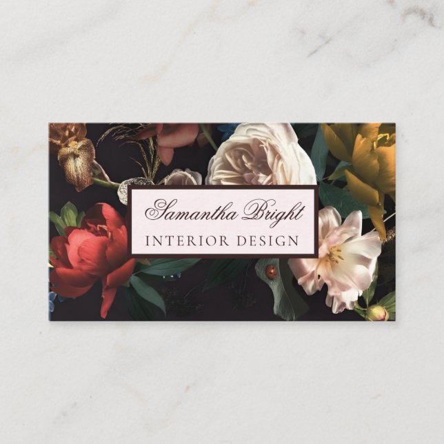Modern Floral Bouquet Business Card (Front)