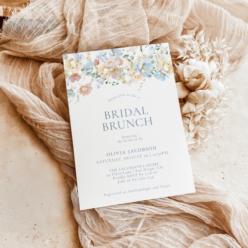 Modern Floral Bridal Brunch  Boho Bridal Shower Invitation
