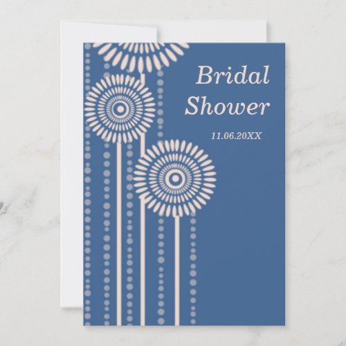 Modern Floral Bridal Shower - Blue Invitations
