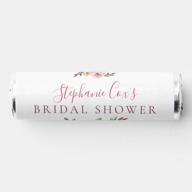 Modern Floral Bridal Shower Breath Savers® Mints (Front)