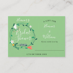 Modern Floral Bridal Shower Display Card and Tag
