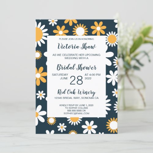 Modern Floral Bridal Shower Invitation