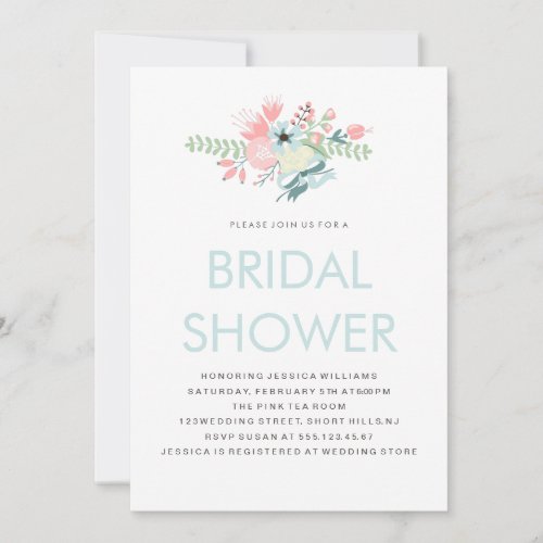 Modern Floral Bridal Shower Personalized Announcement
