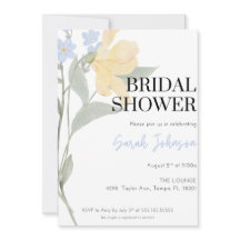Modern Floral Bridal Shower Invitation