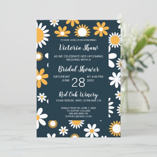 Modern Floral Bridal Shower Invitation