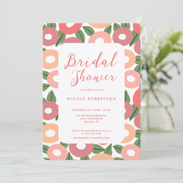 Modern Floral Bridal Shower Invitation (Standing Front)