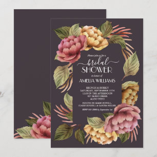 Modern Floral Bridal Shower Invitations