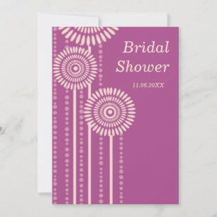 Modern Floral Bridal Shower Invite - Hot Pink