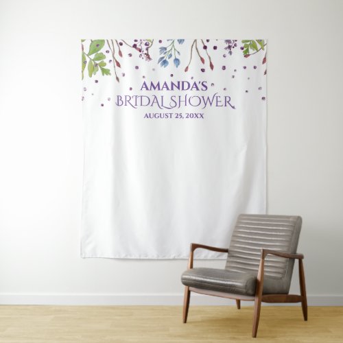 Modern Floral Bridal Shower Photo Booth Backdrop