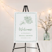 Modern Floral Bridal Shower Welcome
