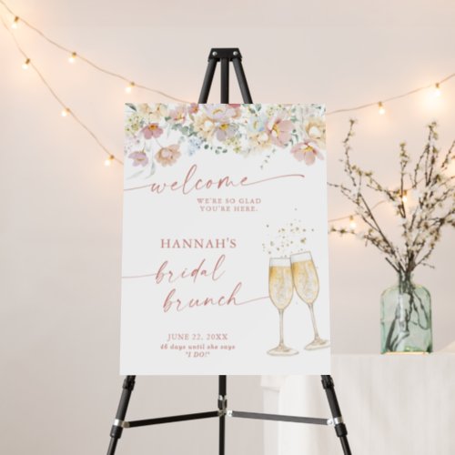 Modern Floral Bridal Shower Welcome Sign