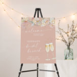 Modern Floral Bridal Shower Welcome Sign<br><div class="desc">This lovely Customizable Welcome Poster features a minimalist design with champagne flutes and is a beautiful way to warmly welcome your guests to your wedding shower,  bridal shower,  or special event. Easily edit most wording to match your event! Text and background colors are fully editable!</div>