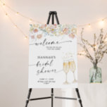 Modern Floral Bridal Shower Welcome Sign<br><div class="desc">This lovely Customizable Welcome Poster features a minimalist design with champagne flutes and is a beautiful way to warmly welcome your guests to your wedding shower,  bridal shower,  or special event. Easily edit most wording to match your event! Text and background colors are fully editable!</div>