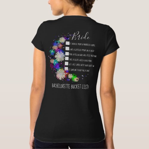 Modern floral bride bucket list checklist T_Shirt