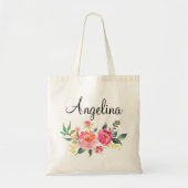 Modern Floral Bridesmaid Personalized-3 Tote Bag (Front)