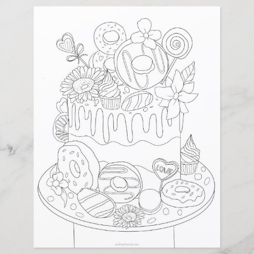 Modern floral cake sweets donuts food coloring