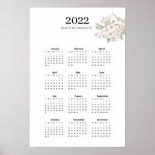 Modern, floral calender 2022 Poster