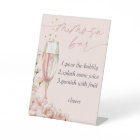 Modern floral calligraphy chic mimosa bar sign