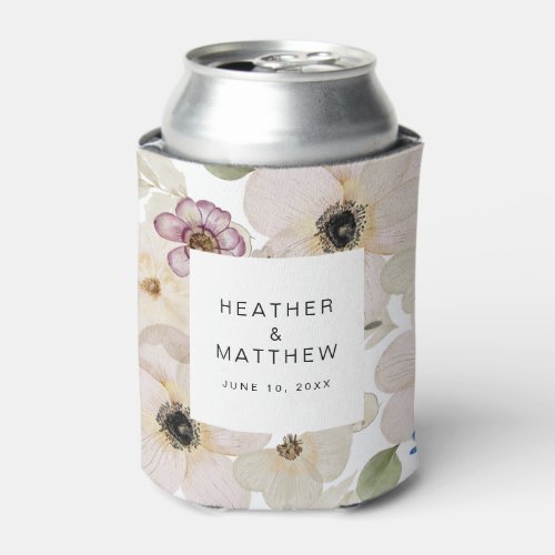 Modern Floral Can Cooler