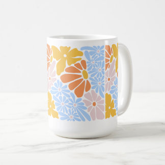 Modern Floral Ceramic Mug Abstract Pastel Flower 