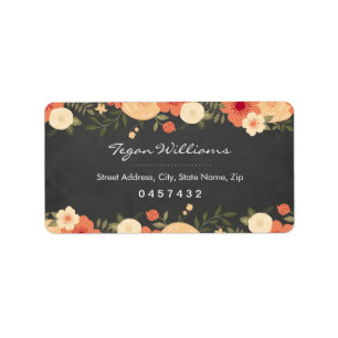 Modern Floral Chalkboard Address Labels