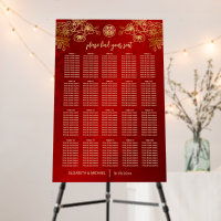 Modern Floral Chinese Wedding Seating Chart