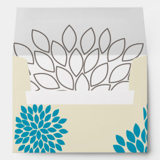 Modern Floral Chrysanthemum Wedding Envelopes