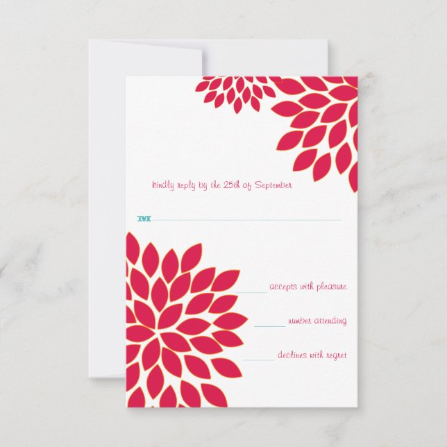 Modern Floral Chrysanthemum Wedding Invitations (Front)