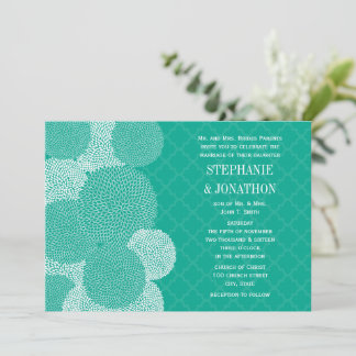 Modern Floral Chrysanthemum Wedding Invitations