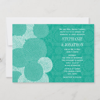 Modern Floral Chrysanthemum Wedding Invitations
